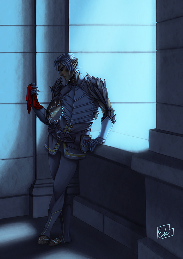 Fan art of Fenris from Dragon Age II.